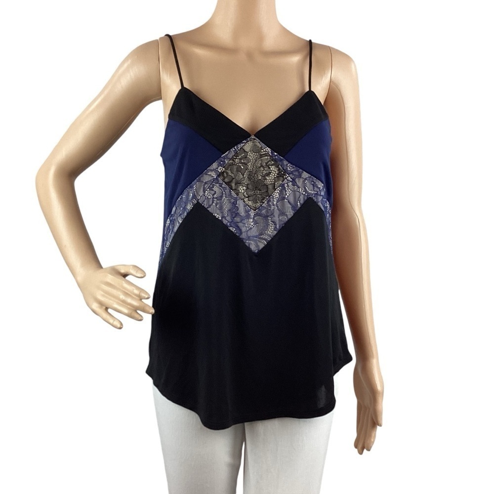 Express Colorblock Lace Cami Tank Size S Black Blue
